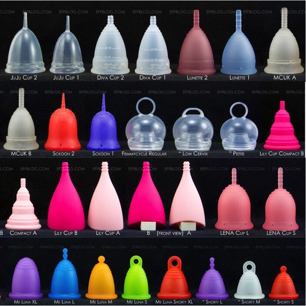 국내 판매 중인 다양한 생리컵들. 