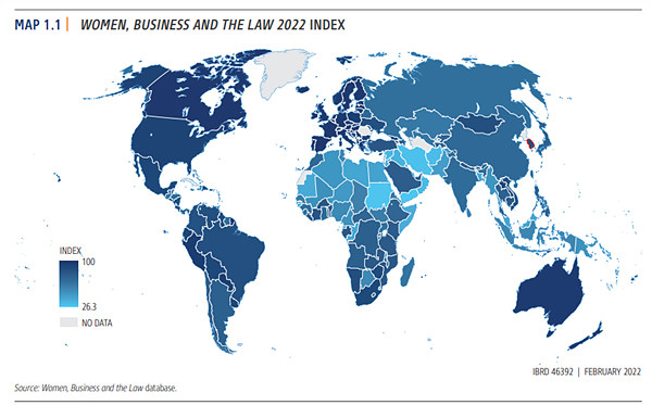 (세계은행 2022 여성의 일과 법 보고서)