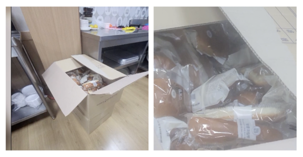 SPC 관계자가 빈소에 놓고 온 빵 상자. (온라인 커뮤니티)