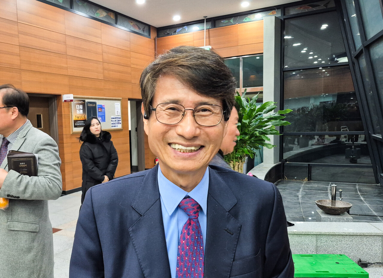 지난 11월 28일 한남대에서 열린 '다시동행' 모임에 참석한 곽충환 한남대 이사장(사진=참행복나눔운동)