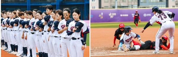지난달 중국 항저우에서 열린 제4회 여자야구 아시안컵에 출전한 한국여자프로야구 대표팀. 4위 성적을 거두었다. /한국여자야구연맹(WBAK) 제공