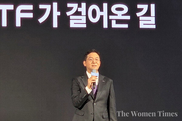 24일 서울 여의도 콘래드호텔에서 열린 'ACE ETF 리브랜딩 3주년 기념 세미나'에서 남용수 한국투자신탁운용 ETF운용본부장이 발표하고 있다. (사진=성민 기자)